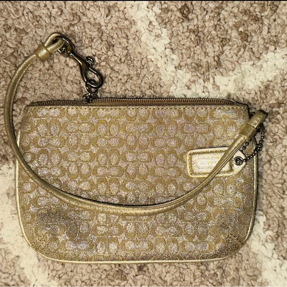 Coach Metallic Gold Wristlet